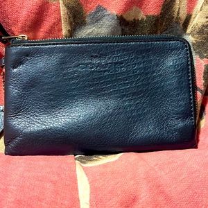 Coach metallic blue coin purse 6 x 4
